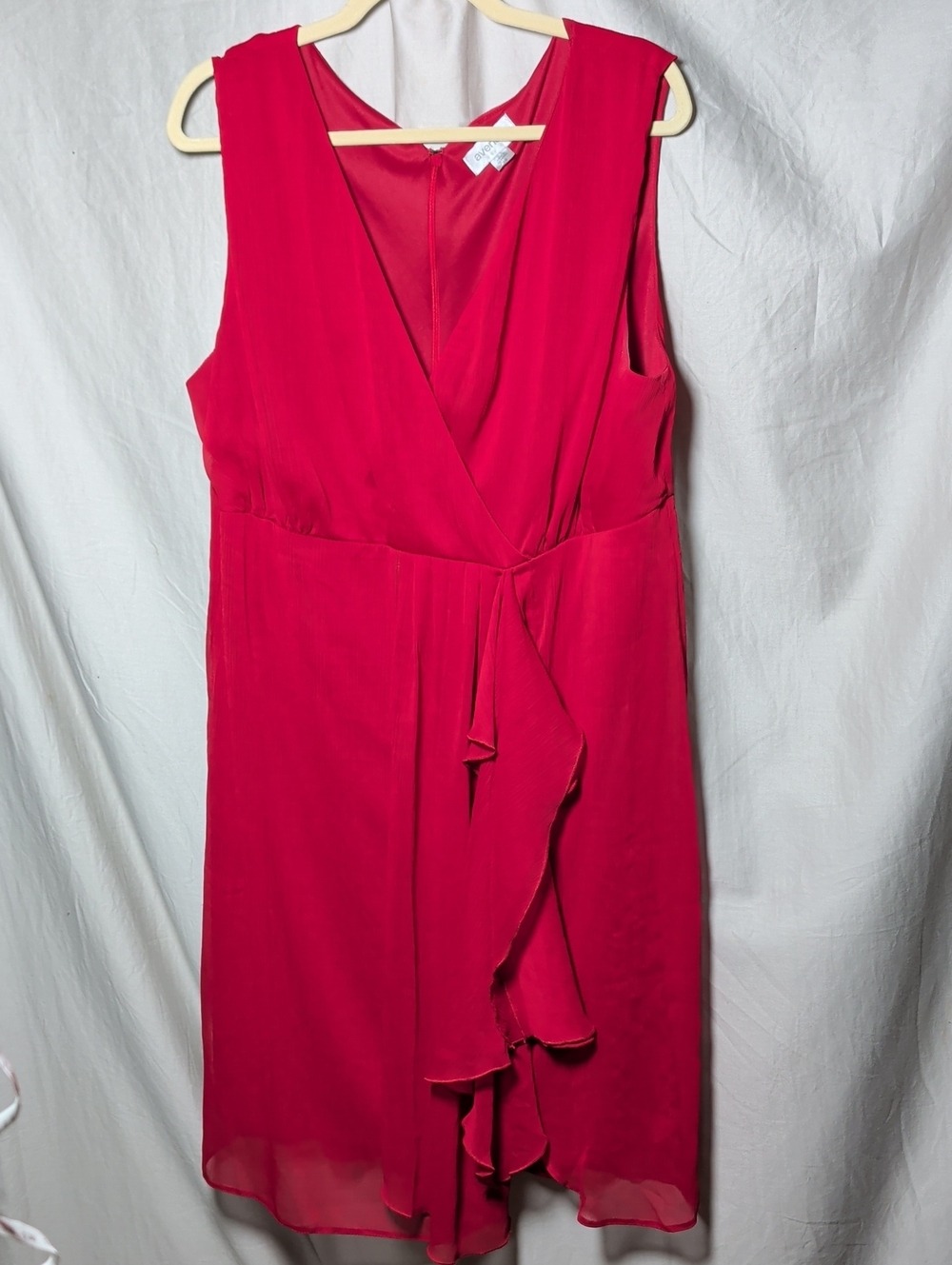Avenue Fuchsia Faux-Wrap Midi Dress Gala Holiday Evening Event Wear